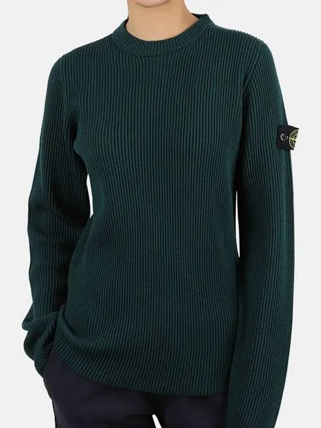 Kids Wappen Patch Rib Knit Top Dark Green - STONE ISLAND - BALAAN 1