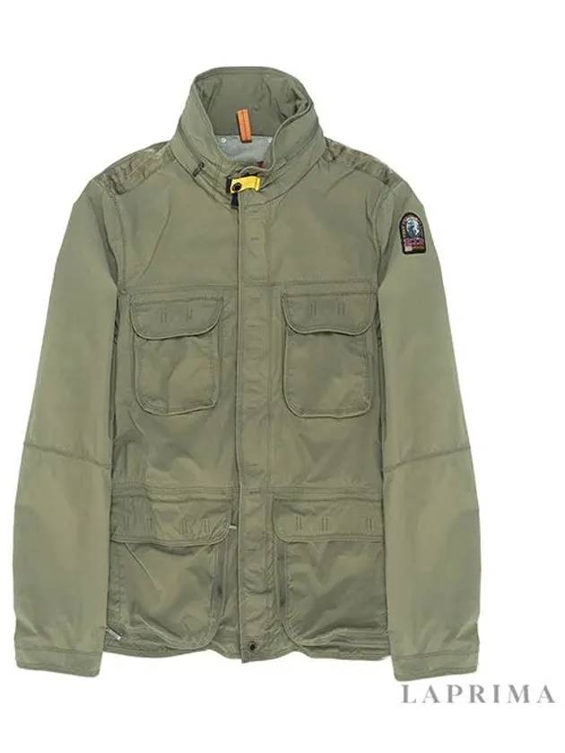 High Neck Patch Pockets Cotton Blend Bomber Jacket Desert Military Green - PARAJUMPERS - BALAAN 5