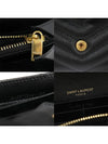 372264 Black Grande Poudre Textured Matelasse Large Monogram Gold Flap Long Wallet - SAINT LAURENT - BALAAN 7