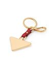 Saffiano Leather Triangle Logo Key Holder Red - PRADA - BALAAN 4