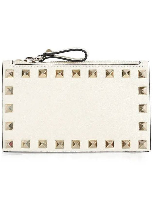 Rockstud zipper card wallet ivory - VALENTINO - BALAAN 2