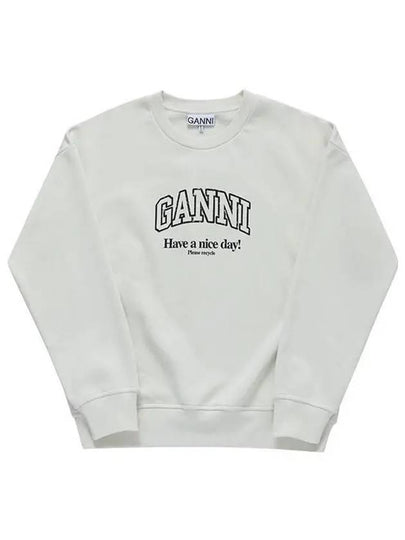 Logo Print Sweatshirt White - GANNI - BALAAN 2