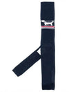 Hector Pointel Knit Silk Tie Navy - THOM BROWNE - BALAAN 2