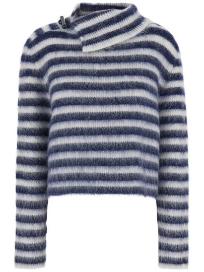 Marina striped mohair knit top navy - JACQUEMUS - BALAAN 2