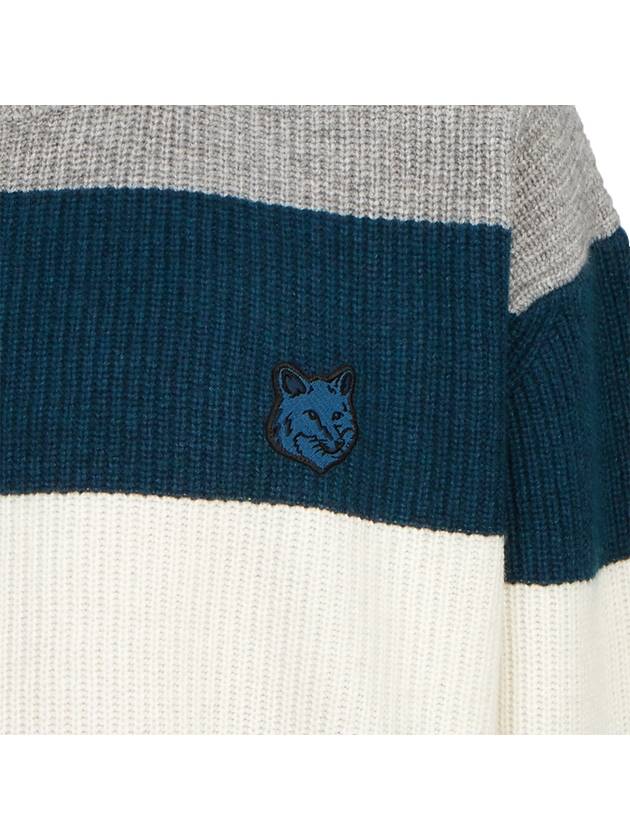 Foxhead Patch Striped Comfort Shibori Knit Top - MAISON KITSUNE - BALAAN 9