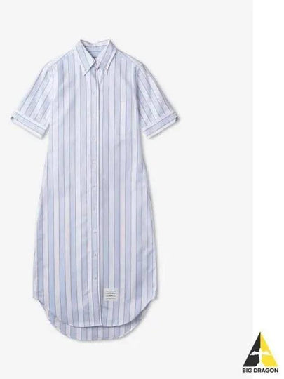 Women's Own Striped Oxford Short Sleeve Shirt Midi Dress - THOM BROWNE - BALAAN 2