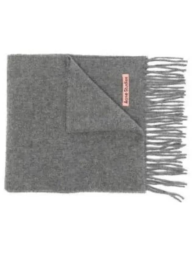 Wool Fringe Muffler Grey Melange - ACNE STUDIOS - BALAAN 2