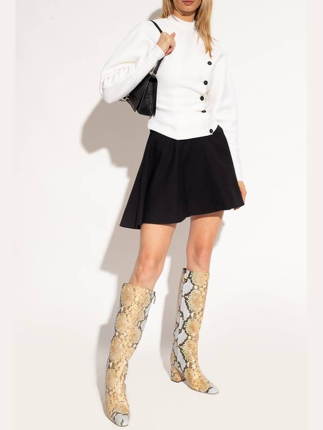 Tory Burch Leather Heeled Knee-high Boots, Women's, Beige - TORY BURCH - BALAAN 3