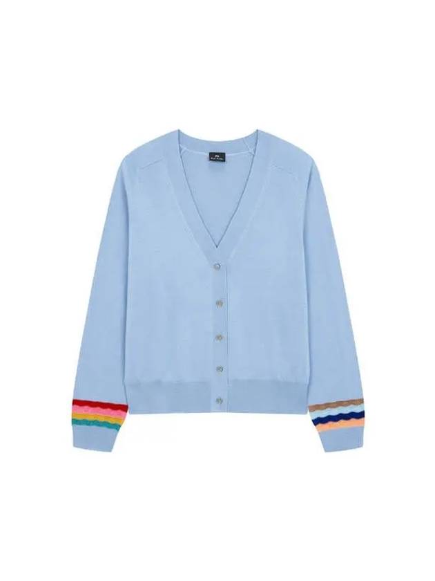 PS Women s Swirl Cuffs Wool Cardigan Light Blue - PAUL SMITH - BALAAN 1