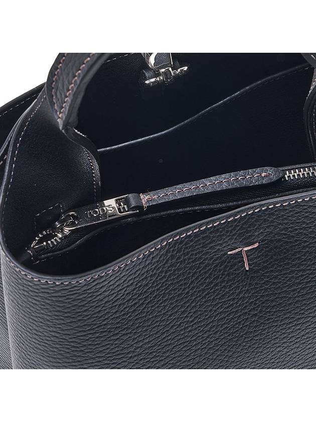 Logo Mini Leather Tote Bag Black - TOD'S - BALAAN 11
