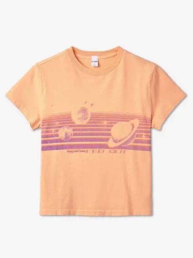 Classic Spaced Out Print Short Sleeve T-Shirt Orange - RE/DONE - BALAAN 1