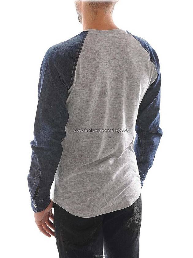 Men's denim color combination longsleeved Tshirt S74GC0849 - DSQUARED2 - BALAAN 9