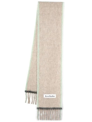 Mohair Wool Fringe Muffler Beige Grey - ACNE STUDIOS - BALAAN 1