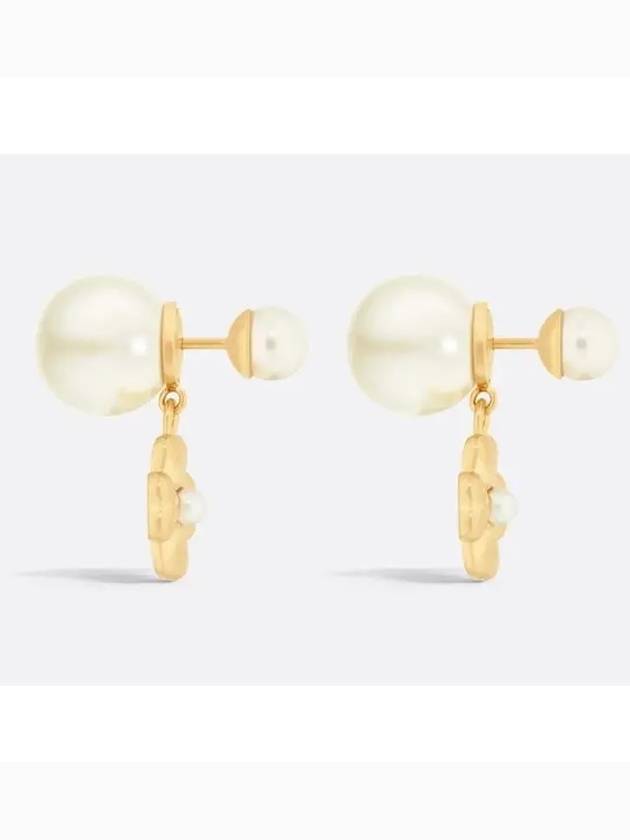 Tribales Resin Pearl Four Leaf Clover Earrings Gold - DIOR - BALAAN 4