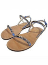 Rockstud Leather Sandals Blue - VALENTINO - BALAAN 4