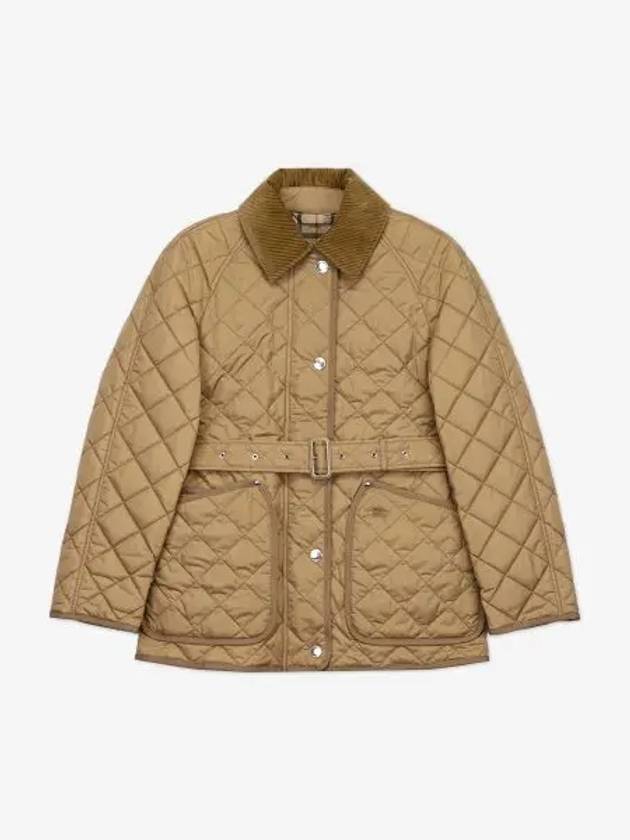 Diamond Quilted Nylon Jacket Beige - BURBERRY - BALAAN 2