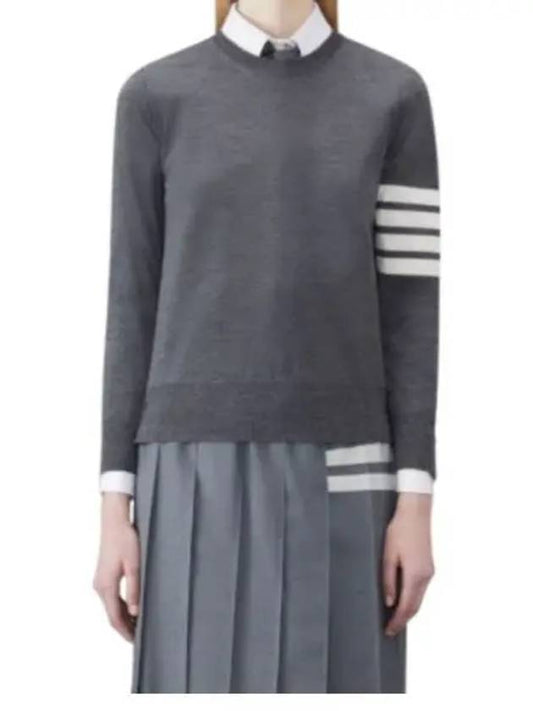 4-Bar Merino Jumper Wool Knit Top Grey - THOM BROWNE - BALAAN 2