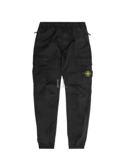 Banding Waist Tapered Cargo Straight Pants Black - STONE ISLAND - BALAAN 2