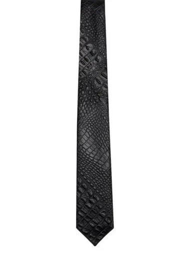 Neck Tie Black Alligator Embossed Fake Leather 24F1H006 PS422 LZ002 - ENGINEERED GARMENTS - BALAAN 1