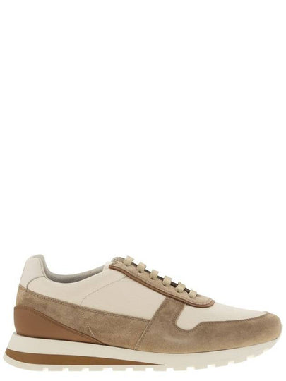 Suede Leather Low Top Sneakers Beige - BRUNELLO CUCINELLI - BALAAN 2