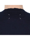 Embroidered Logo Wool Cardigan Navy - MAISON MARGIELA - BALAAN 10