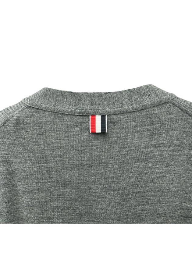 Men's Sustainable Classic Diagonal Wool Cardigan Medium Grey - THOM BROWNE - BALAAN 7