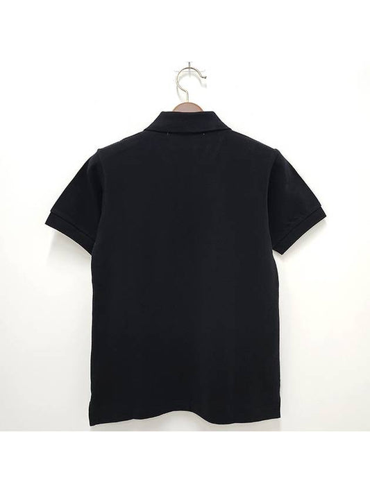 Women's Play Red Heart Patch Polo Short Sleeve TShirt Black P1T005A - COMME DES GARCONS - BALAAN 2