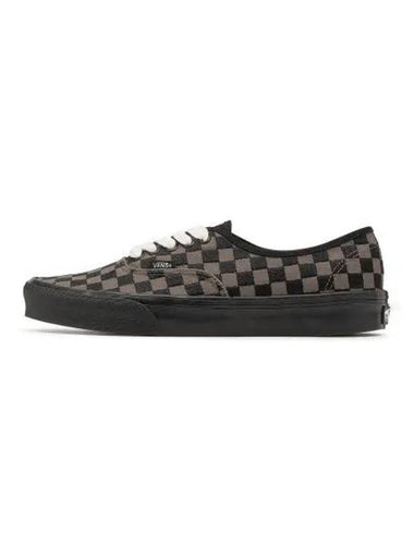 Authentic Embroidered Check Low Top Sneakers Black - VANS - BALAAN 1