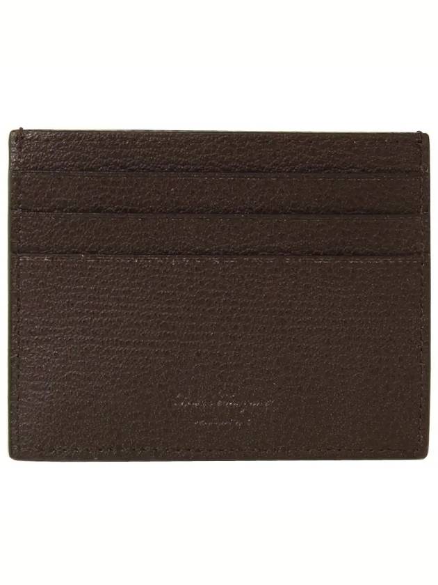 Gancini Leather Card Wallet Brown - SALVATORE FERRAGAMO - BALAAN 3