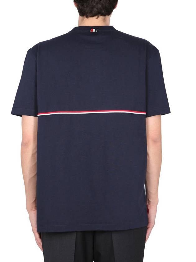 Midweight Jersey Short Sleeve T-Shirt Navy - THOM BROWNE - BALAAN 4