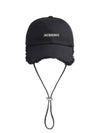 La Casquette Artichaut Fringe Metal Logo Ball Cap Black - JACQUEMUS - BALAAN 2