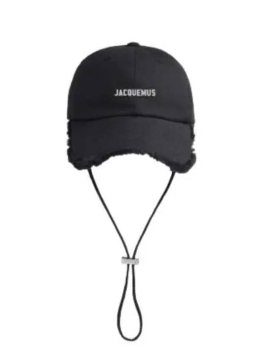 La Casquette Artichaut Fringe Metal Logo Ball Cap Black - JACQUEMUS - BALAAN 2