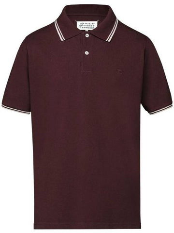 Men's Embroidered Logo PK Shirt Bordeaux - MAISON MARGIELA - BALAAN.