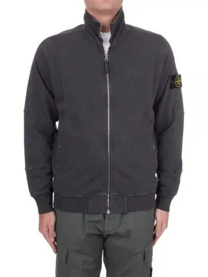 Cotton Zip-Up Jacket Dark Grey - STONE ISLAND - BALAAN 2