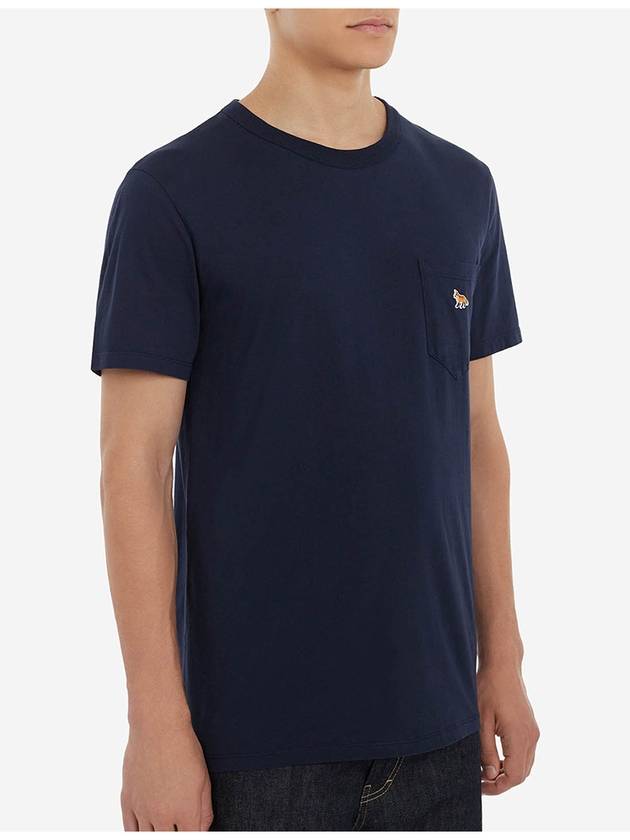 Baby Fox Patch Pocket Short Sleeve T-Shirt Navy - MAISON KITSUNE - BALAAN 5