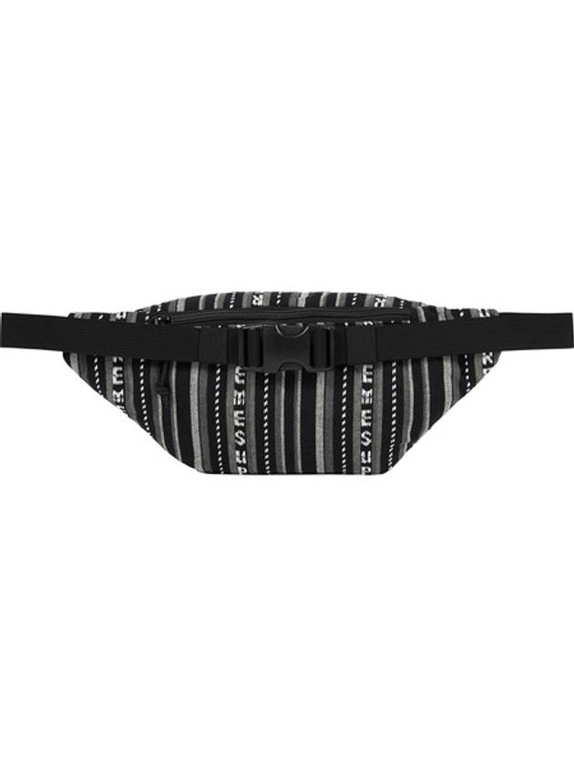 Woven Stripe Waist Bag Black - SUPREME - BALAAN 2