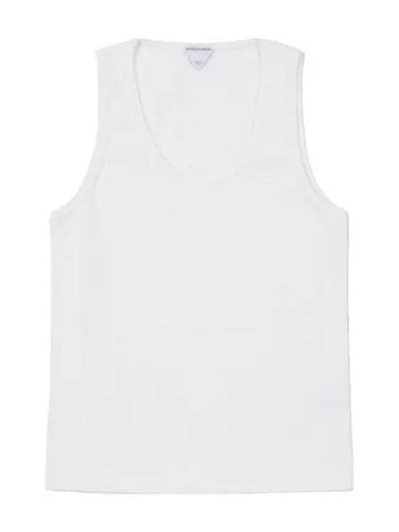 Dry Stretch Rib Cotton Tank Top Chalk Sleeveless - BOTTEGA VENETA - BALAAN 1