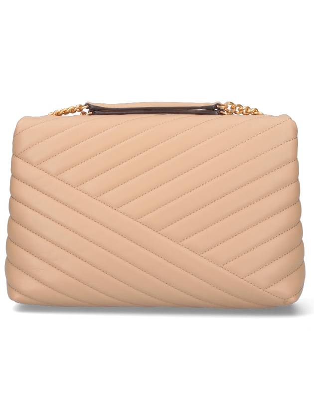 Kira Chevron Convertible Shoulder Bag Beige - TORY BURCH - BALAAN 4