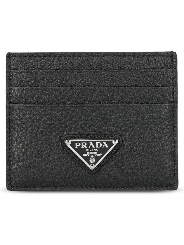 Triangle Logo Card Wallet Black - PRADA - BALAAN 2