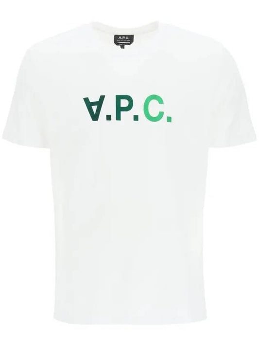 Men's VPC Logo Multi-Color Short Sleeve T-Shirt White - A.P.C. - BALAAN.