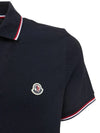 Logo Patch Polo T Shirt Navy 8A70300 84556 77X - MONCLER - BALAAN 3