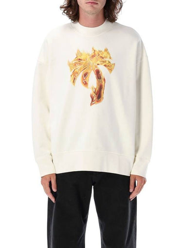 Palm Angels Crew Neck Burning Palm T-Shirt - PALM ANGELS - BALAAN 1