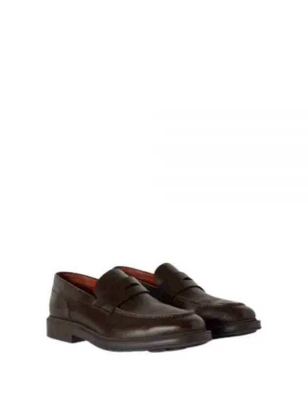 Travis Penny Leather Loafers Dark Brown - LORO PIANA - BALAAN 2