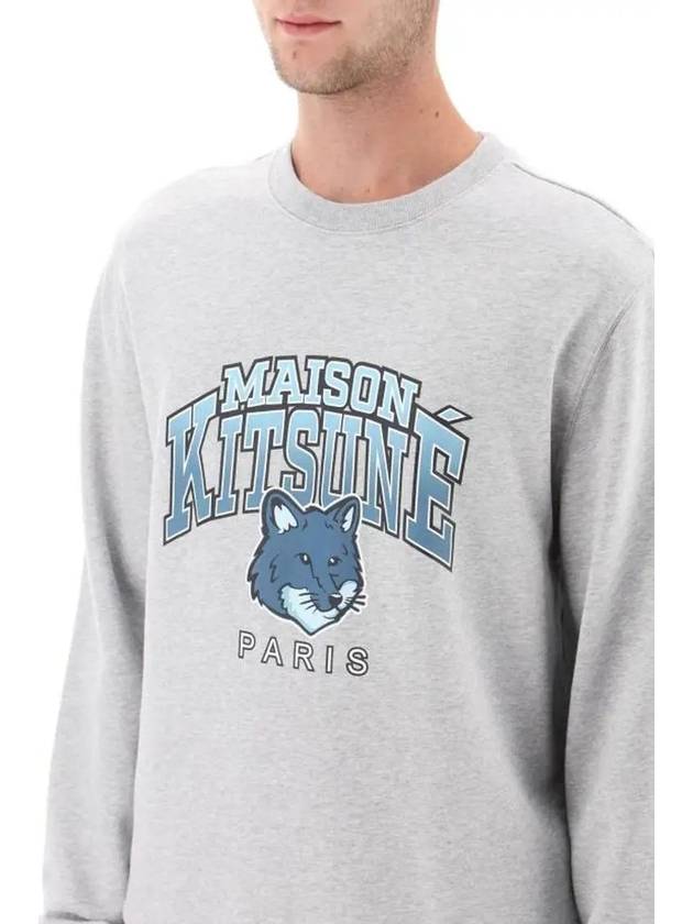 Campus Fox Regular Sweatshirt Light Grey Melange - MAISON KITSUNE - BALAAN 4