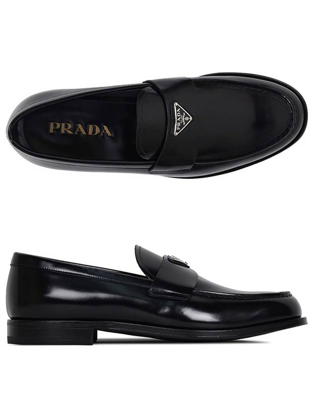 Brushed Leather Loafers Black - PRADA - BALAAN 2