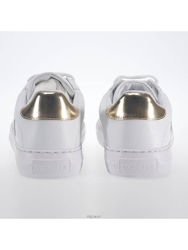 Triple Logo Leather Low Top Sneakers White - MONCLER - BALAAN 3