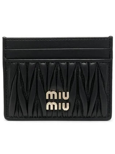 Matelasse Nappa Leather Card Wallet Black - MIU MIU - BALAAN 2