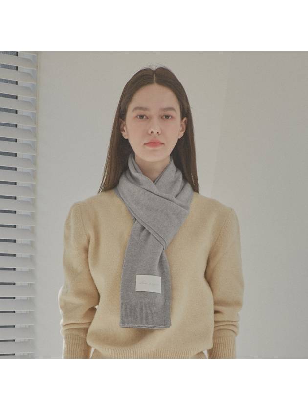 Merino Cashmere Knit Muffler Grey - WHITE PROJECT - BALAAN 1