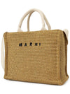 Small Raffia East West Tote Bag Brown - MARNI - BALAAN 3