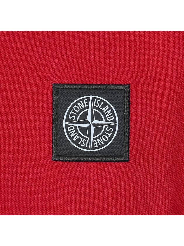 Pique Stretch Cotton Short Sleeve Polo Shirt Red - STONE ISLAND - BALAAN 6